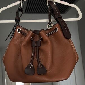 Dooney & Bourke Tan Leather Mini Drawstring Bag